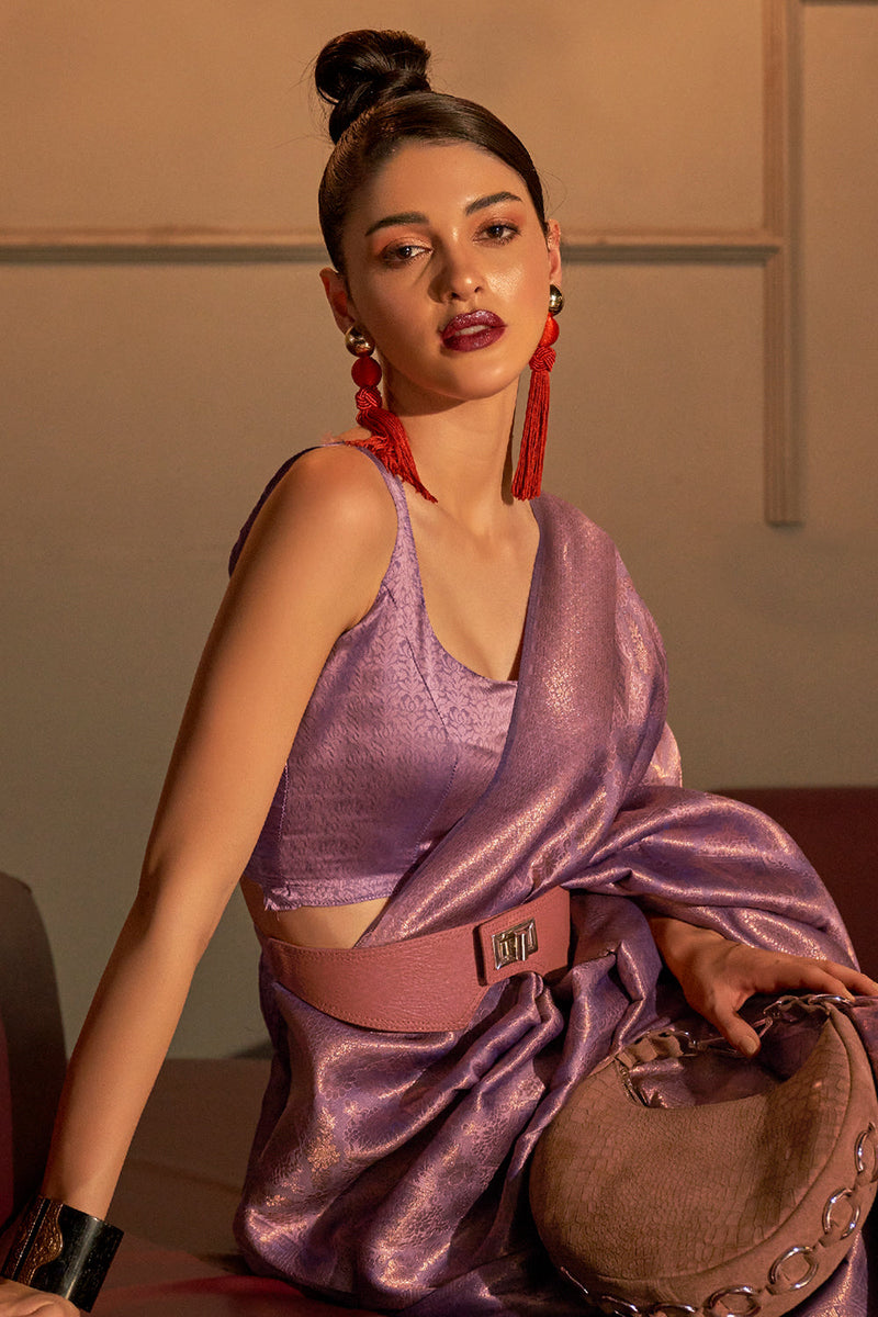 Electric Violet Kanjivaram Silk saree