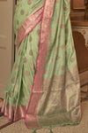 Pastel Green Cotton Saree