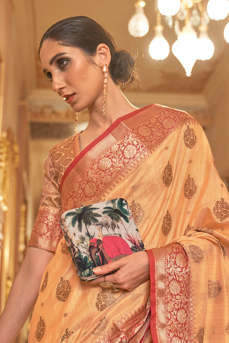 Royal Orange Cotton Saree