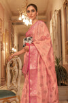 French Pink Cotton Saree
