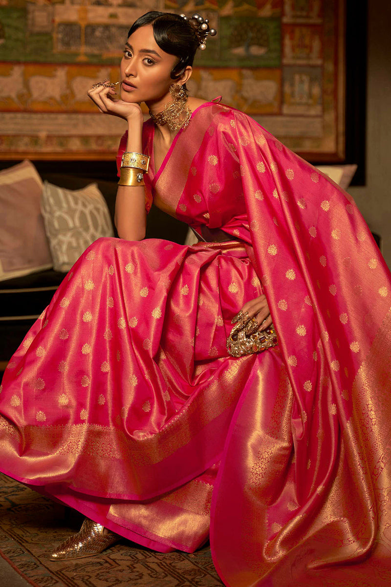 Gulal Pink Banarasi Saree