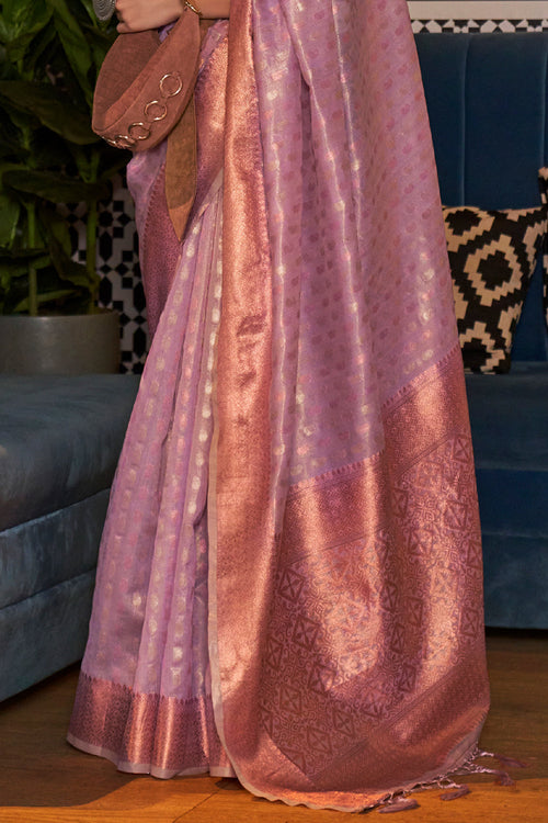 Mauve Purple Kanjivaram Silk saree