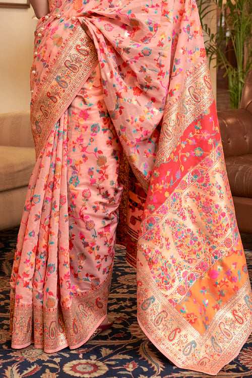 Rose Pink Pashmina Saree