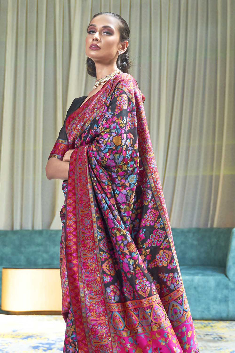 Ink Black Banarasi Patola Saree