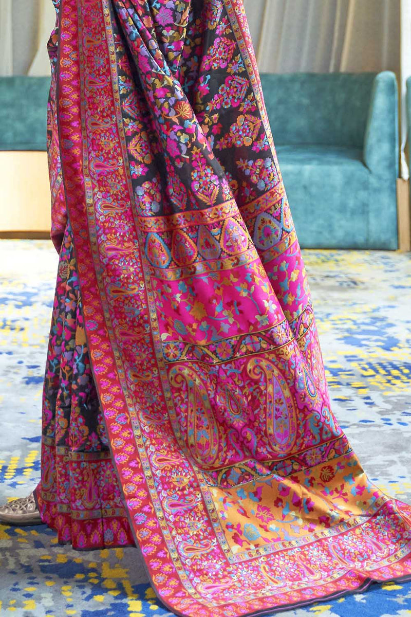 Ink Black Banarasi Patola Saree