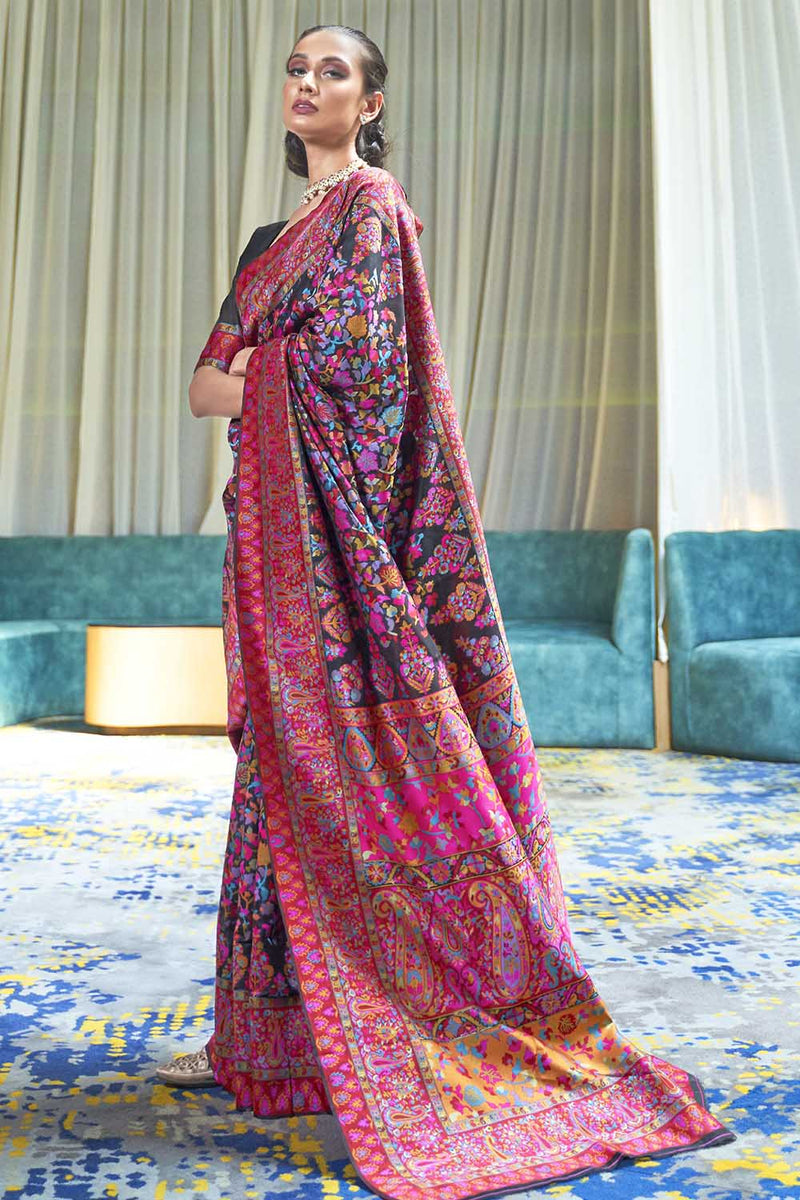 Ink Black Banarasi Patola Saree