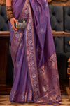 Munsell Purple Tusser Silk Saree