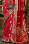 Ruby Red Silk Saree