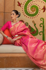 Hot Pink Kanjivaram Saree