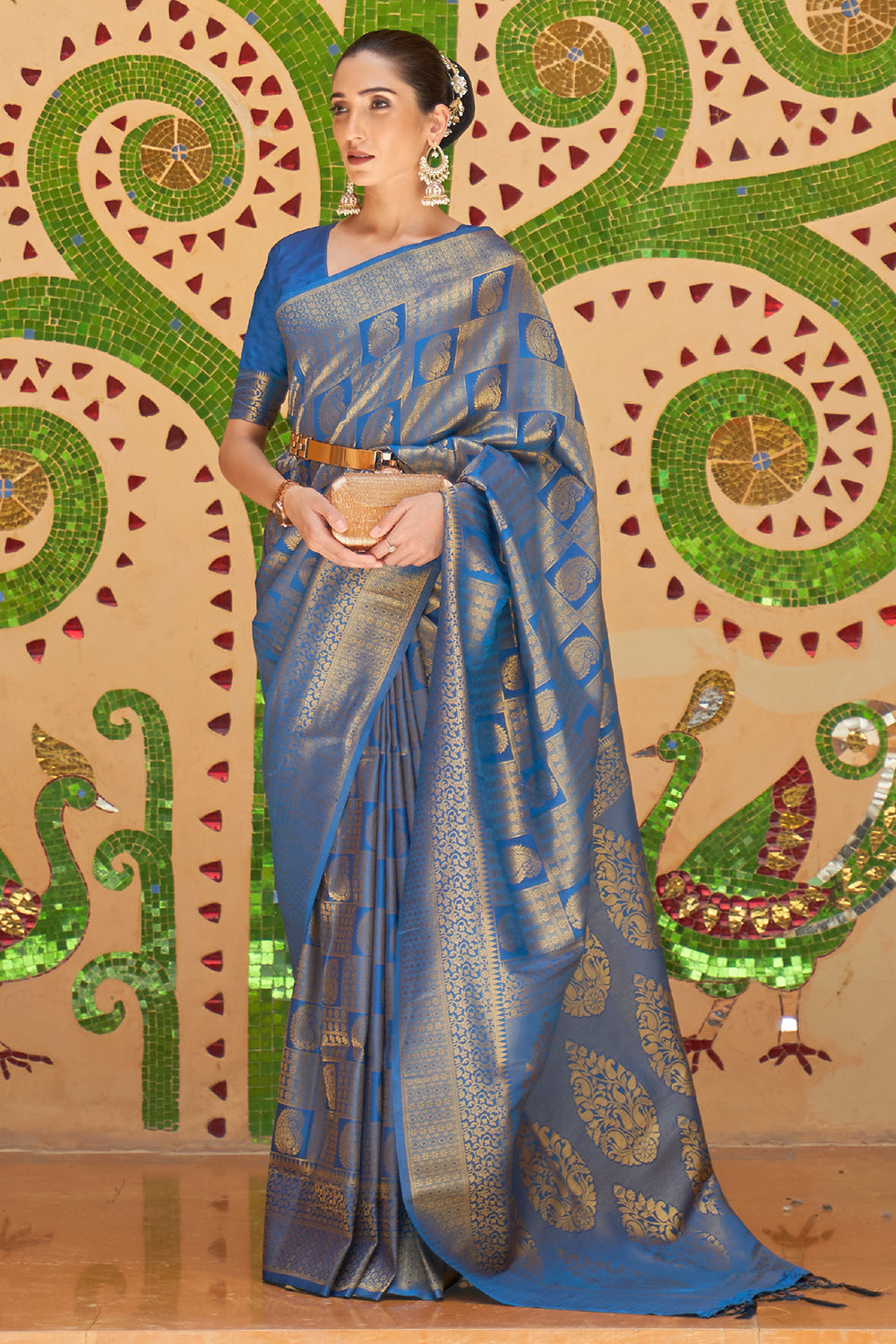 Frost Blue Kanjivaram Saree