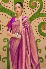 Orchid Violet Kanjivaram Saree