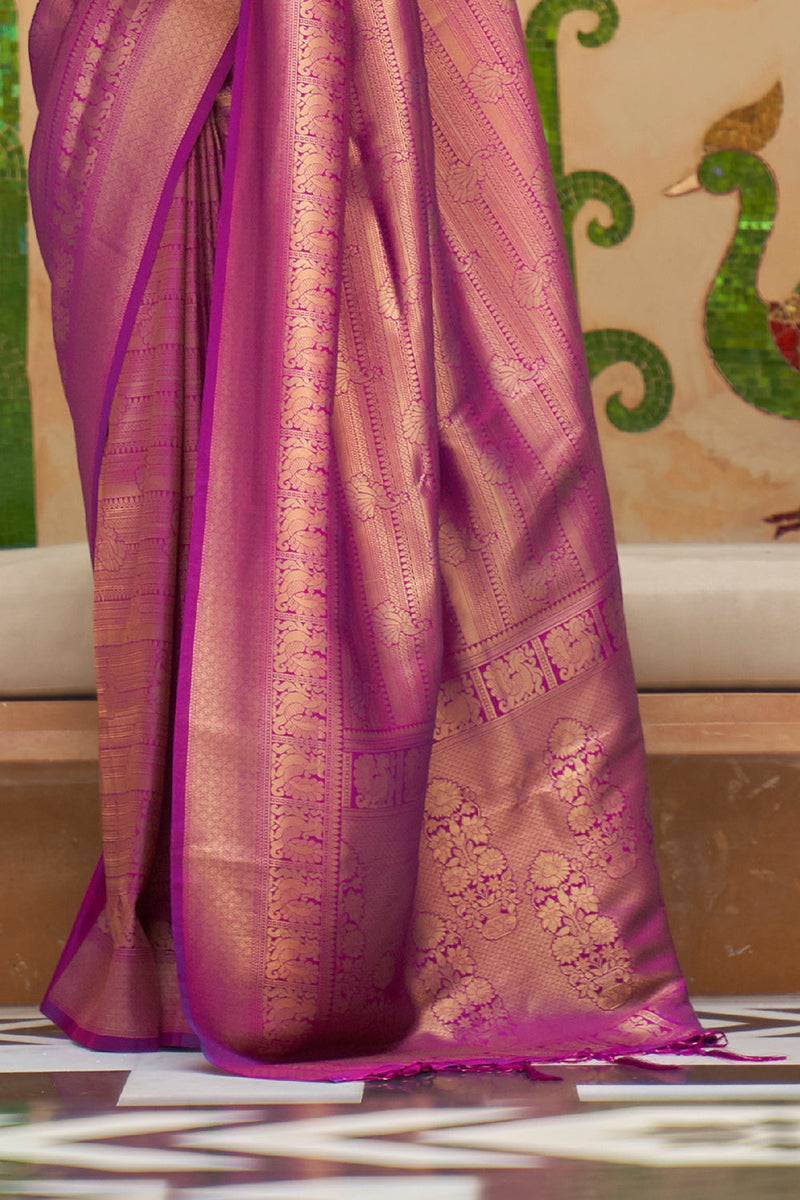 Orchid Violet Kanjivaram Saree