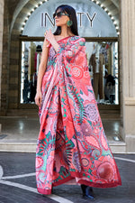 Multicolor Silk Digital Printed Saree