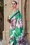 Green Silk Digital Printed Saree