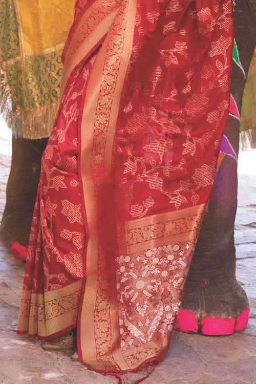 Ruby Red Kanjivaram Saree