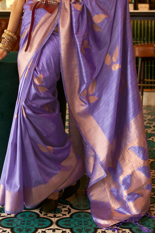 Amethyst Purple Silk Saree