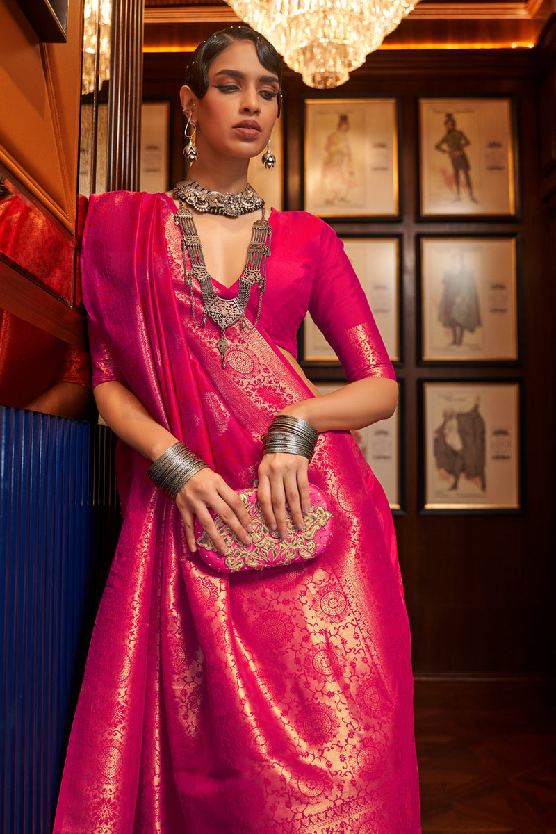 Magenta Pink Kanjivaram Saree