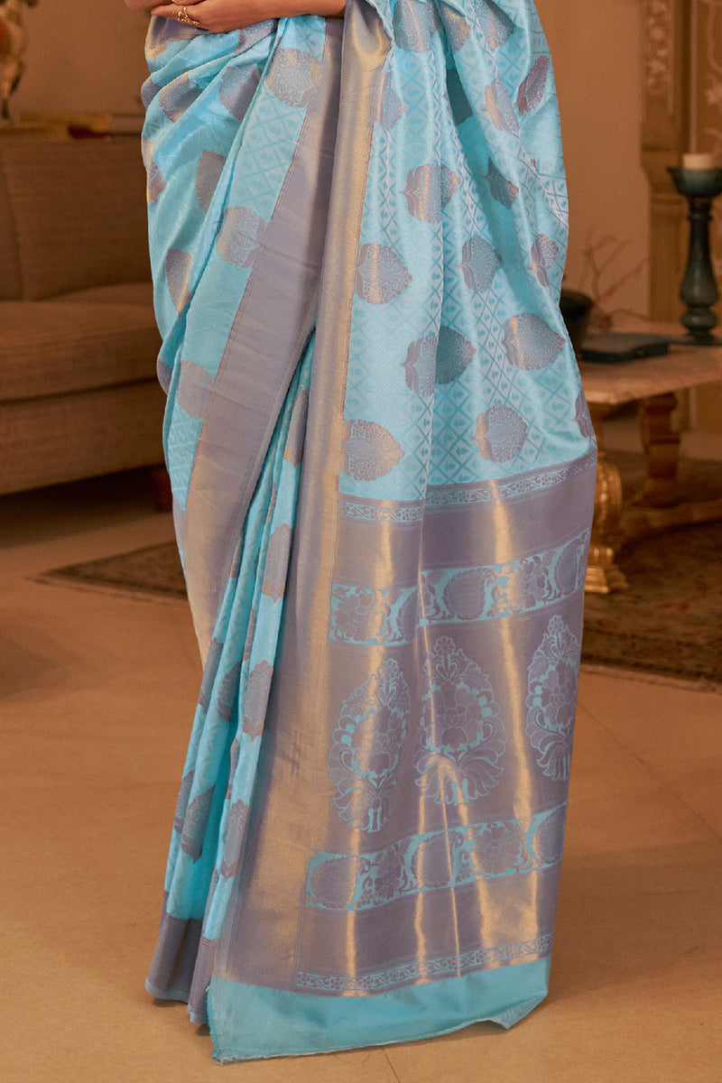 Maya Blue Banarasi Silk Saree