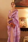 Lilac Purple Banarasi Silk Saree