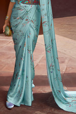 Maya Blue Digital Print Saree
