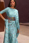 Maya Blue Digital Print Saree
