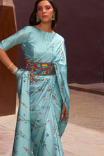 Maya Blue Digital Print Saree