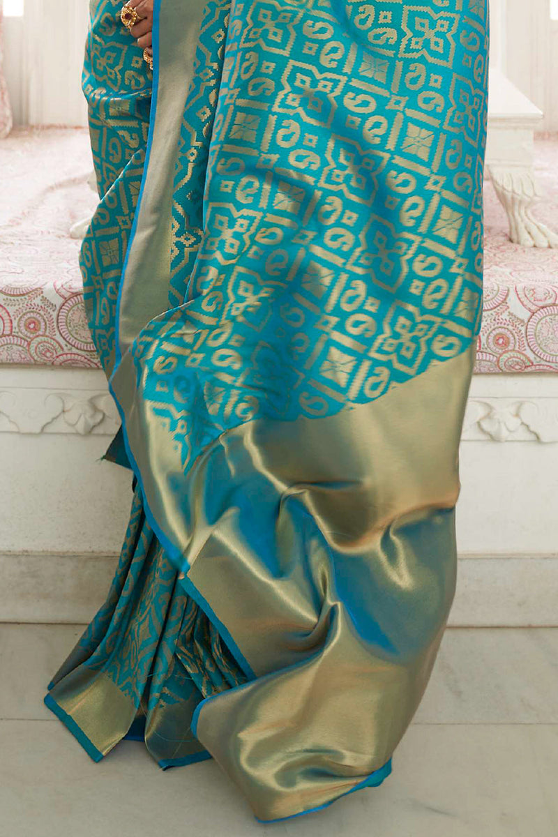 Tiffany Blue Kanjivaram Saree