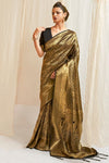 Ebony Black Shimmery Kanjivaram Saree
