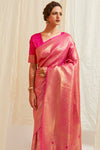 Hot Pink Shimmery Kanjivaram Saree