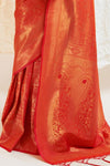 Scarlet Red Shimmery Kanjivaram Saree