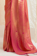 Magenta Pink Shimmery Kanjivaram Saree