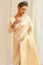 Off White Shimmery Kanjivaram Saree