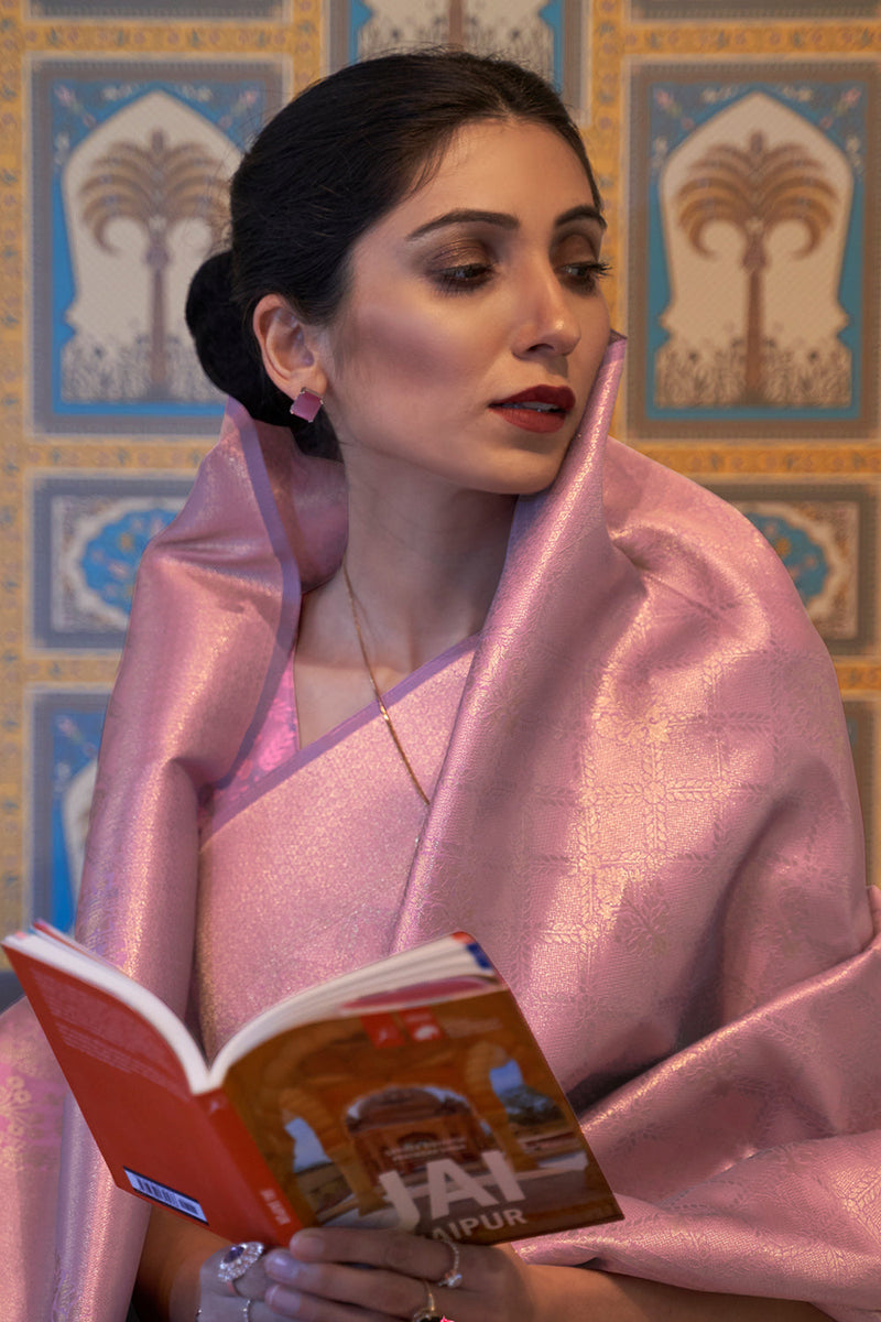 Rouge Pink Kanjivaram Saree