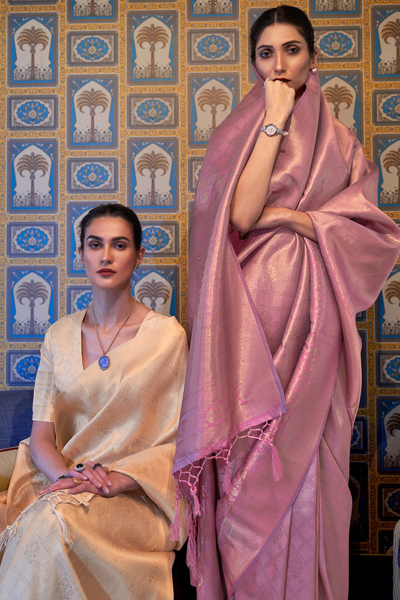 Rouge Pink Kanjivaram Saree