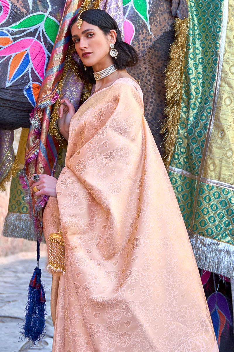 Baby Pink Kanjivaram Saree