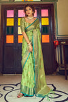 Sage Green Tussar Silk Saree