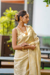 Ivory Cream Kanjivaram Saree