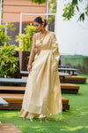 Ivory Cream Kanjivaram Saree