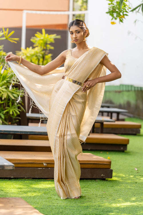 Windham Cream Kanjivaram Saree
