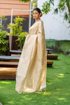 Beige Cream Kanjivaram Saree