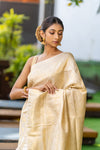 Beige Cream Kanjivaram Saree