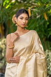 Beige Cream Kanjivaram Saree