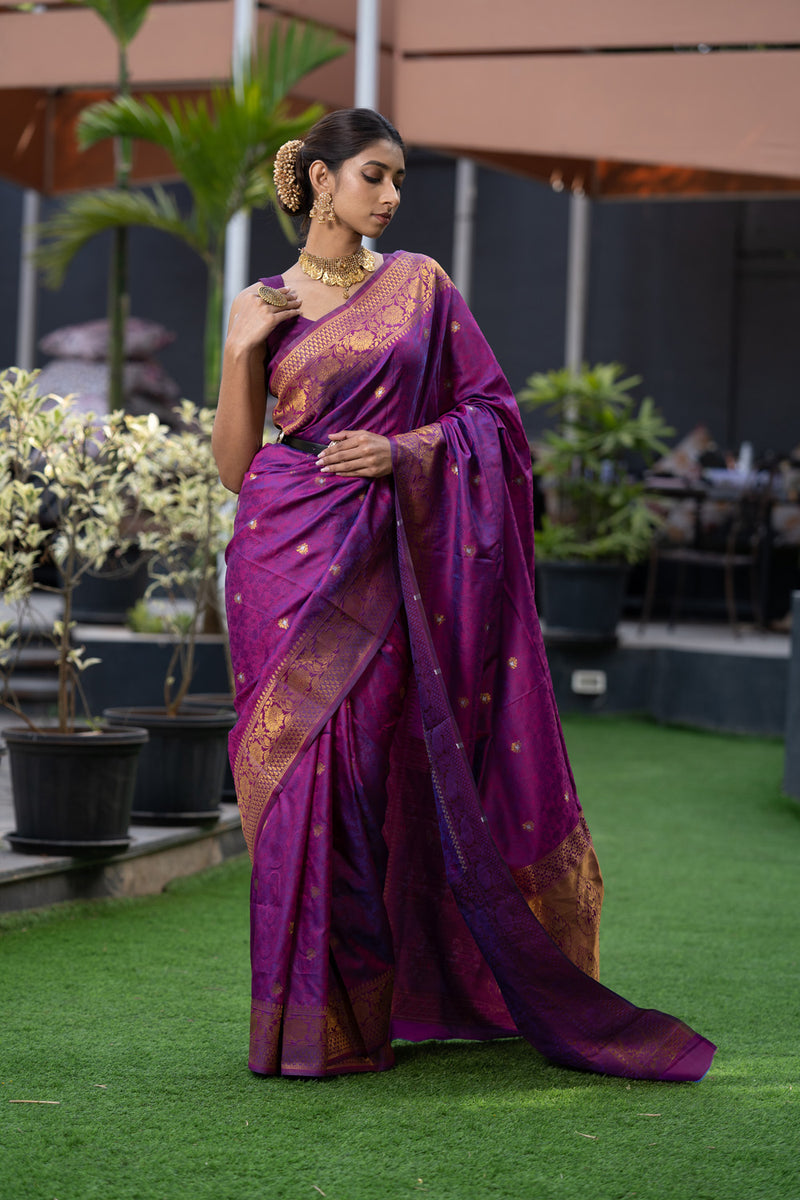 Lollipop Purple Kanjivaram Saree