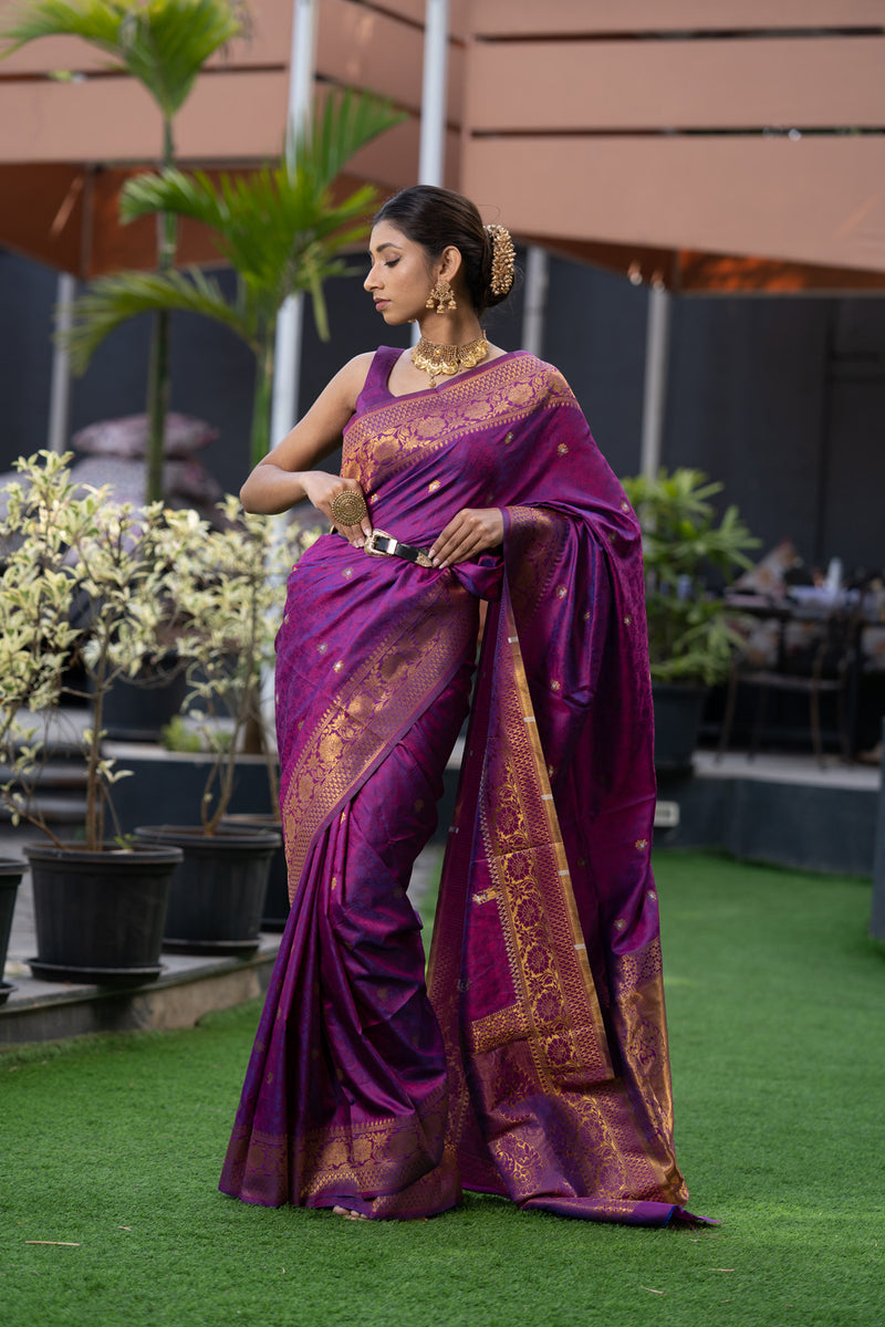 Lollipop Purple Kanjivaram Saree