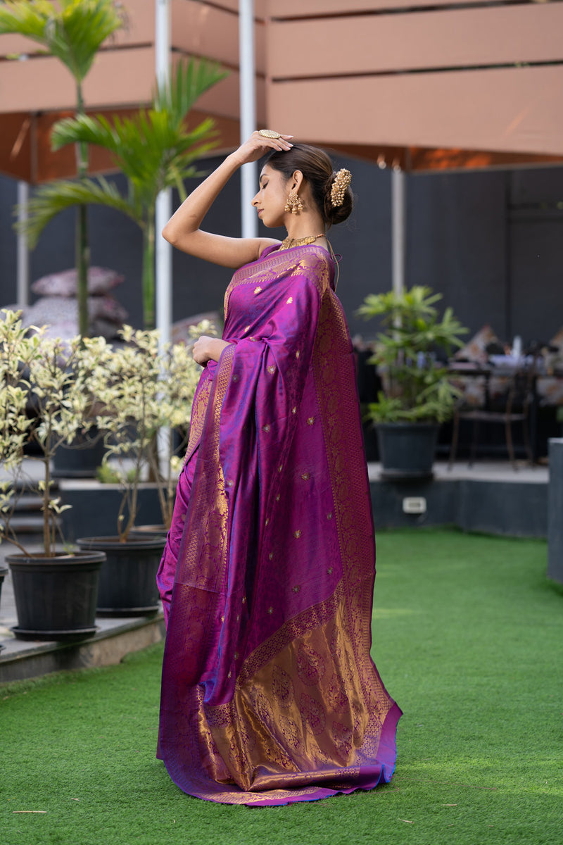 Lollipop Purple Kanjivaram Saree