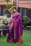 Lollipop Purple Kanjivaram Saree