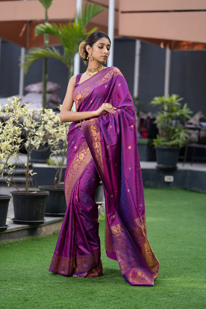 Lollipop Purple Kanjivaram Saree