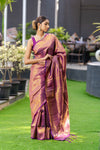 Wine Purple Kanjivaram Saree