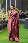 Wine Purple Kanjivaram Saree