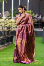 Wine Purple Kanjivaram Saree